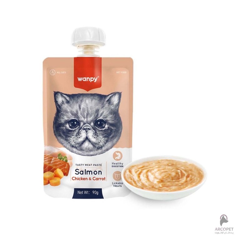 پودینگ گربه ونپی با طعم ماهی سالمون و مرغ و هویج