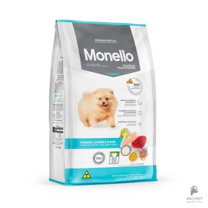 غذای خشک توله سگ نژاد کوچک مونلو با طعم مرغ، گوشت و تخم مرغ Mini Puppy وزن 1 کیلوگرم
