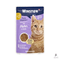 پوچ گربه وینستون با طعم مرغ و تخم مرغ وزن 100 گرم