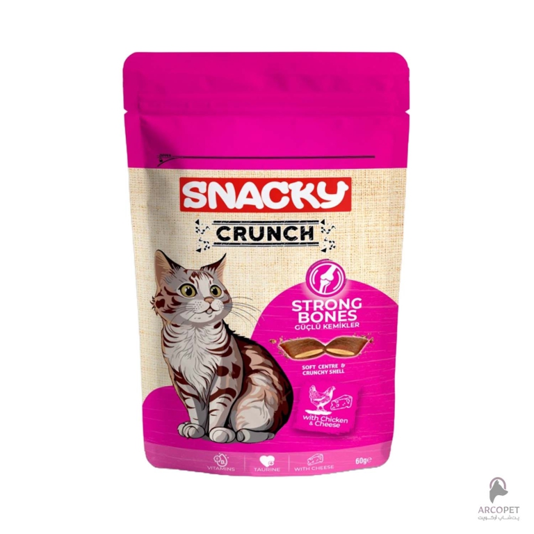 تشویقی گربه اسنکی مدل تقویت مفاصل و استخوان با طعم مرغ و پنیر وزن 60 گرم