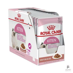 پوچ گربه رویال کنین کیتن Kitten وزن 85گرمی بسته 12 عددی