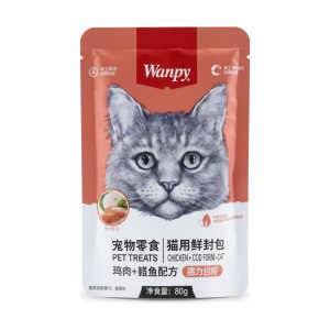 پوچ گربه ونپی با طعم مرغ و کاد وزن 80 گرم بسته 10 عددی
