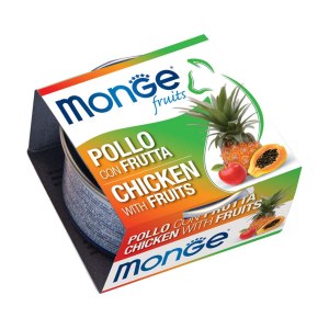 کنسرو گربه مونژه با طعم مرغ و میوه Monge Fruits وزن 80 گرمی بسته 14 عددی