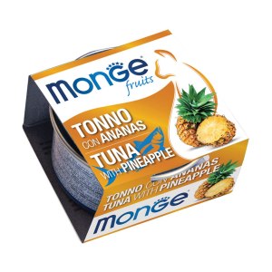 کنسرو گربه مونژه با طعم ماهی و آناناس Monge Fruits وزن 80 گرمی بسته 14 عددی