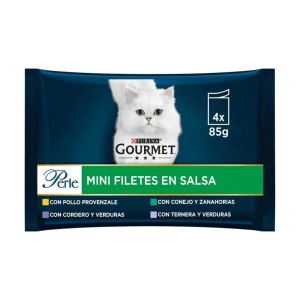 پوچ مولتی پک گربه گورمت پرله با طعم بره مرغ خرگوش گوساله در سس 85 گرمی