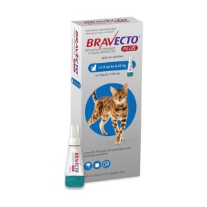 قطره ضد کک و کنه گربه براوکتو Bravecto وزن 2.8 تا 6.25 کیلوگرم