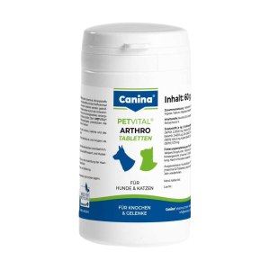قرص تقویت مفاصل سگ و گربه کنینا Canina Petvital Arthro Tablets وزن 60 گرم