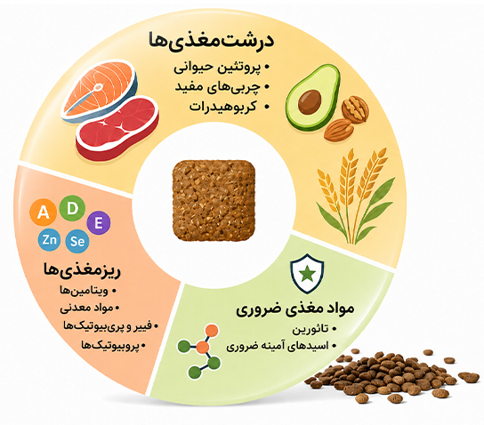 مواد تشکیل دهنده غذای خشک گربه با کیفیت
