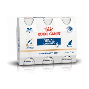 پک مایع رنال گربه رویال کنین Renal Liquid وزن 200 میلی‌لیتر 3 عددی