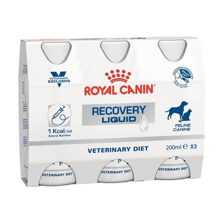 پک 3تایی مایع ریکاوری سگ و گربه رویال کنین Recovery Liquid وزن 200 میلی‌لیتر